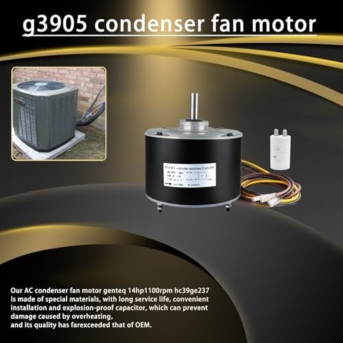 1/4 HP Condenser Fan Motor 1100 RPM 48 Frame 208-230V 1.4A for HVAC Systems