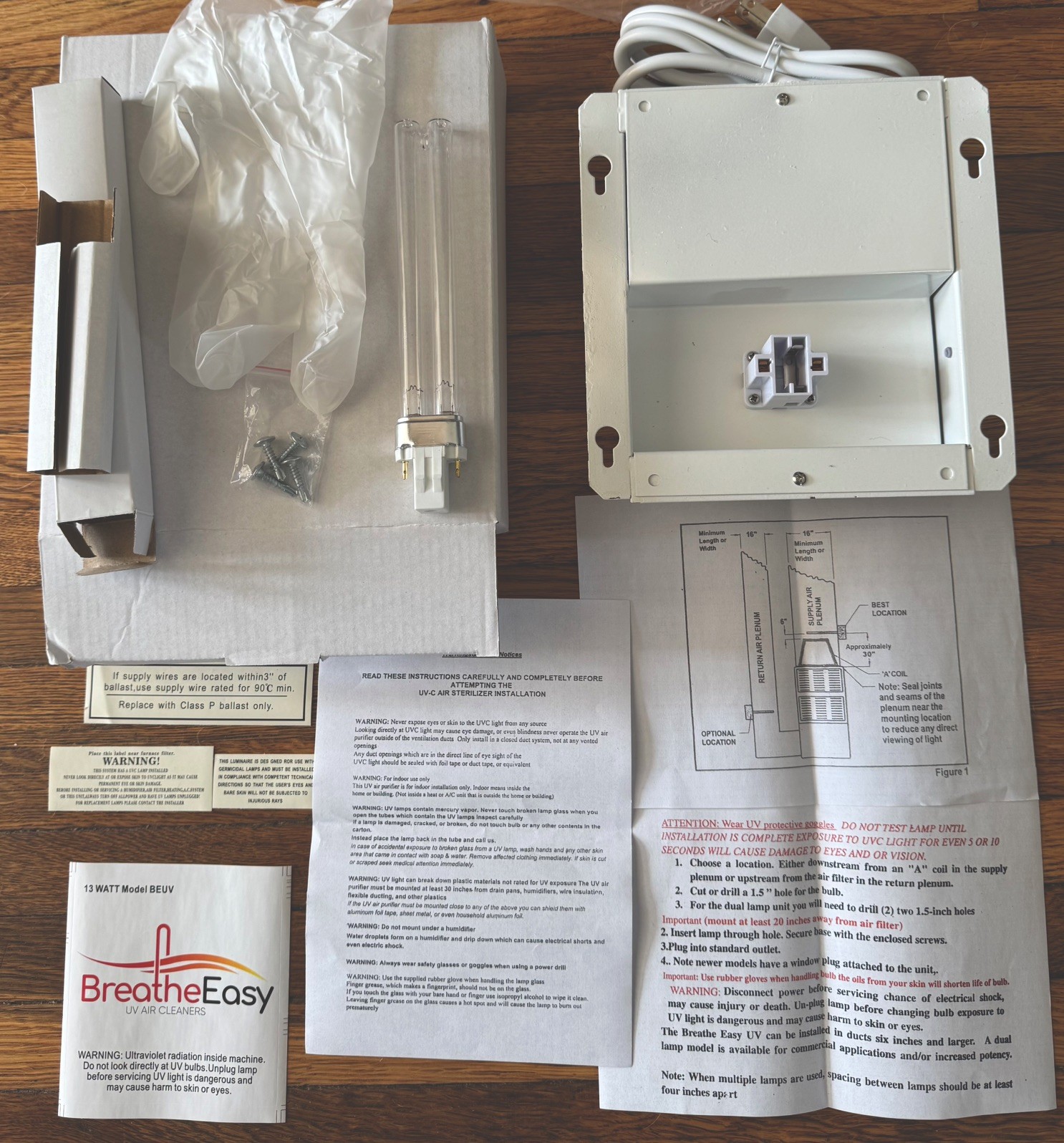 HVAC Coil UV Light 13W GX23 Germicidal Air Purifier 120V Duct Mold Control