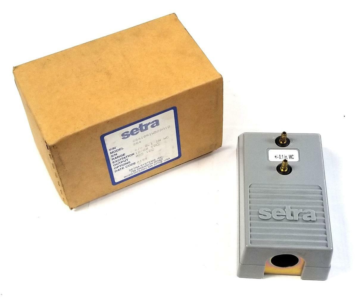 Setra 26410R1WB2DA1D Differential Pressure Transducer +/- 0.1″ WC 12-28 VDC