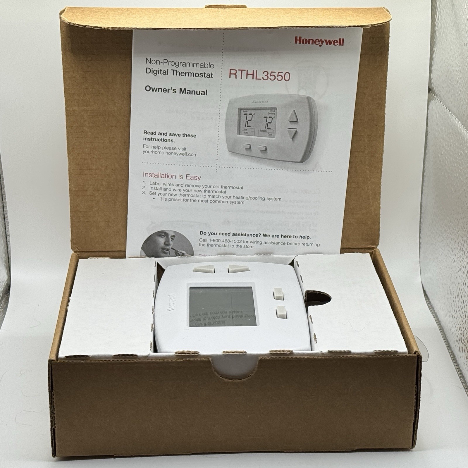 NEW Honeywell RTHL3550d1006 Non Programable Thermostat RTHL3550D Batteries