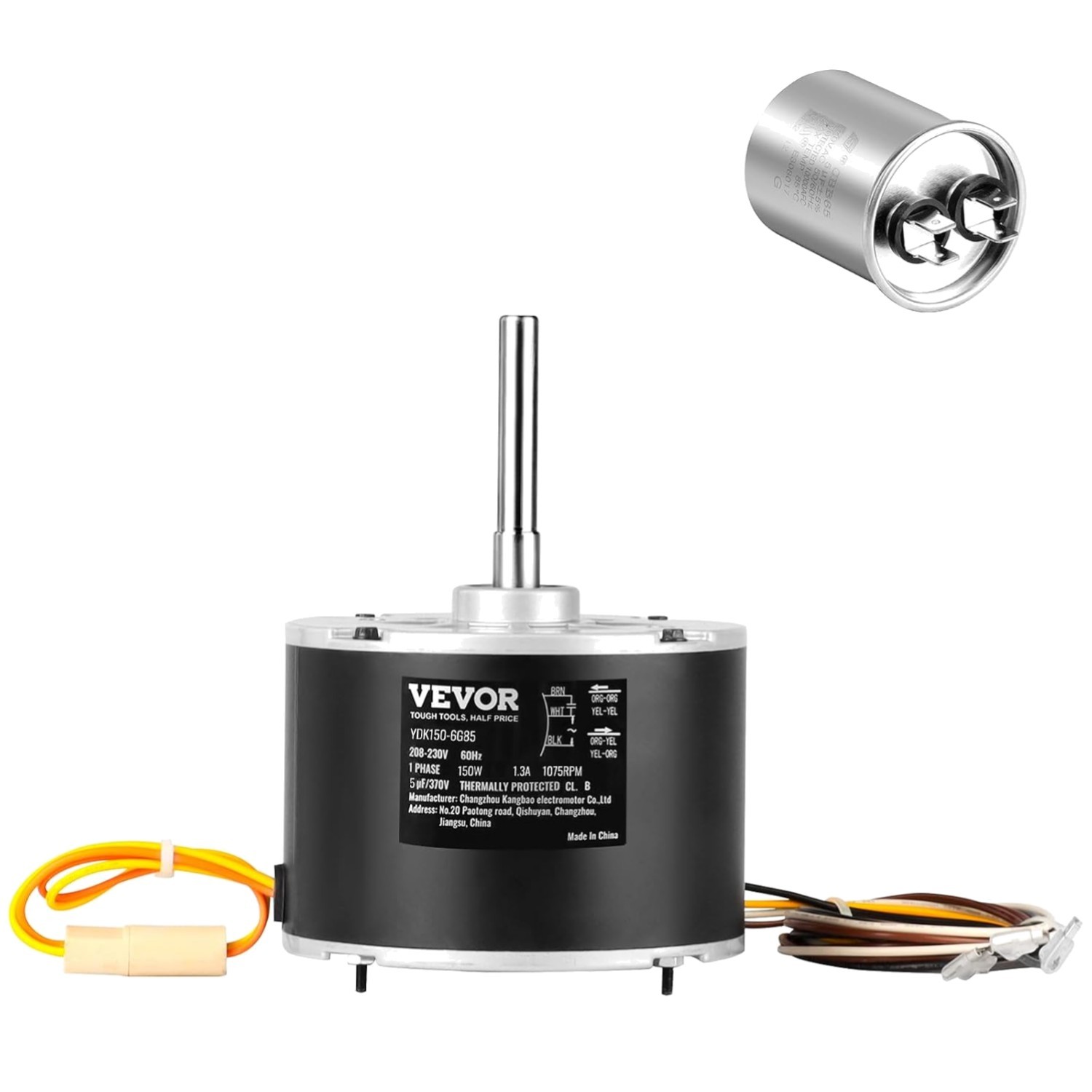 OEM Upgraded Condenser Fan Motor, 1/5HP, 1075RPM, Replacement for ac GE Gente…