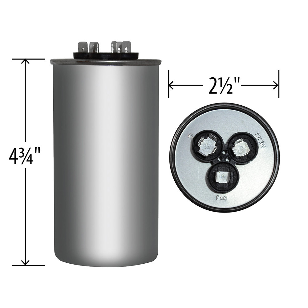 65/5 uf MFD 370 440 VAC Run Capacitor replaces GE Genteq Capcom C3655R C4655R
