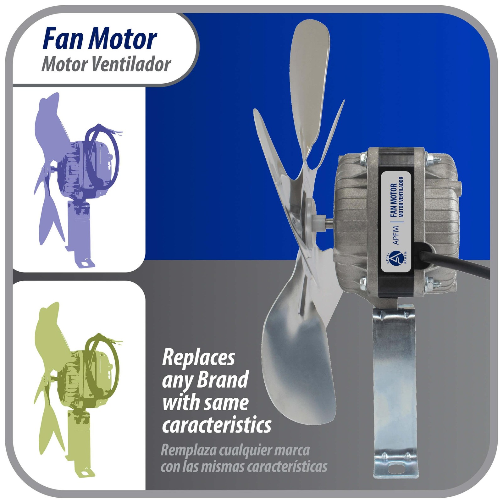 Appli Parts APFM-101E 10W Condenser and Evaporator Fan Motor 115V 60Hz 0.65A, In