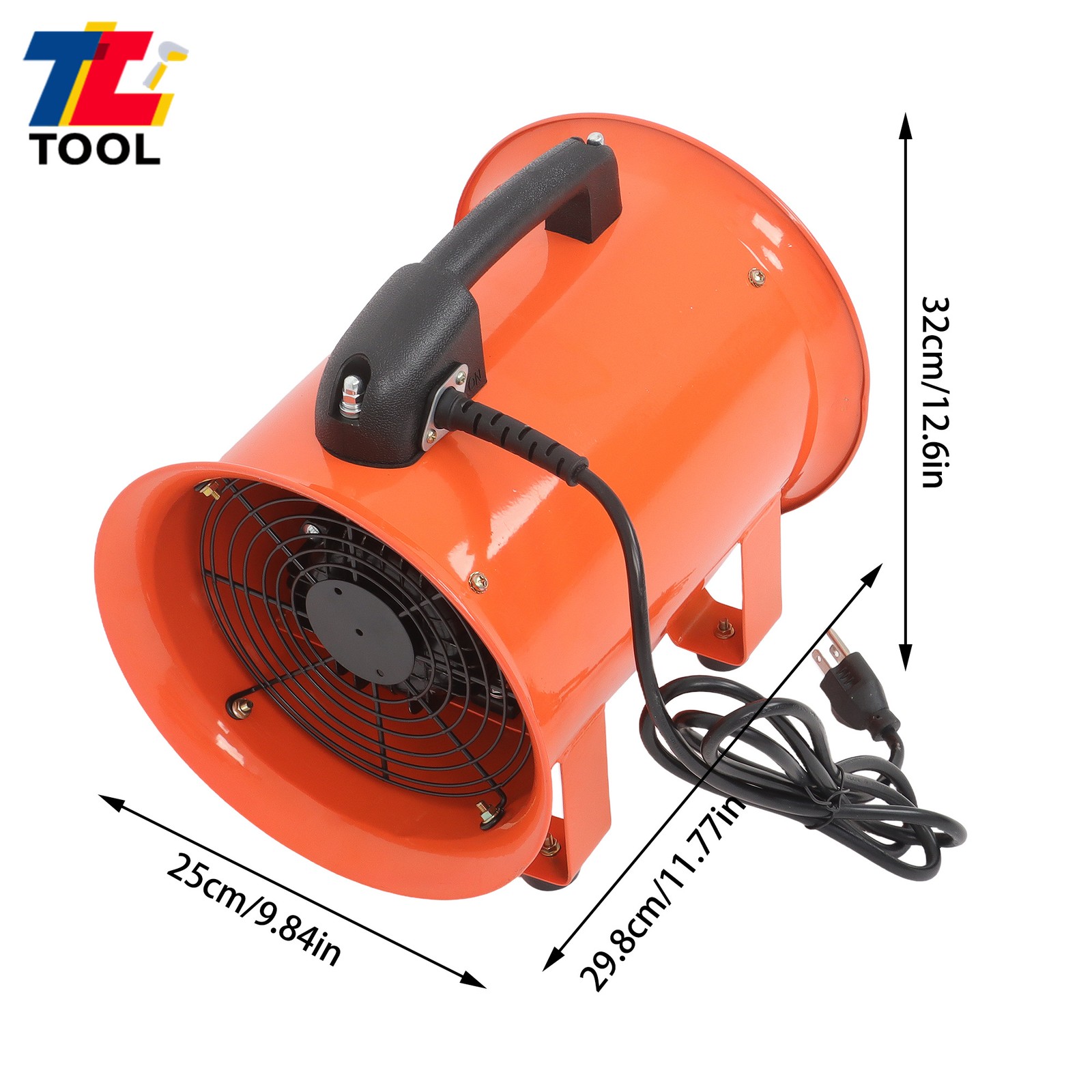 8 Inch Blower Fan 900CFM 3450RPM Portable Ventilator Blower w/ 16.4 Ft Duct Hose