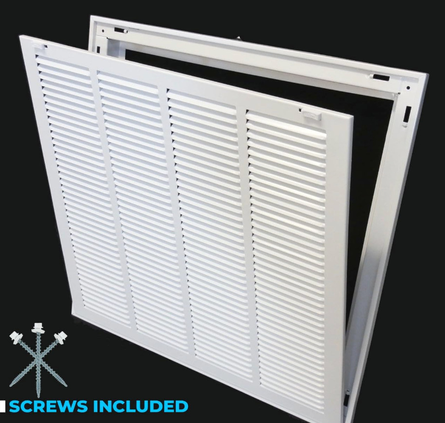 HVAC Premium 32″ X 10″ Steel Return Air Filter Grille for 1″ Filter -Fixed Hinge