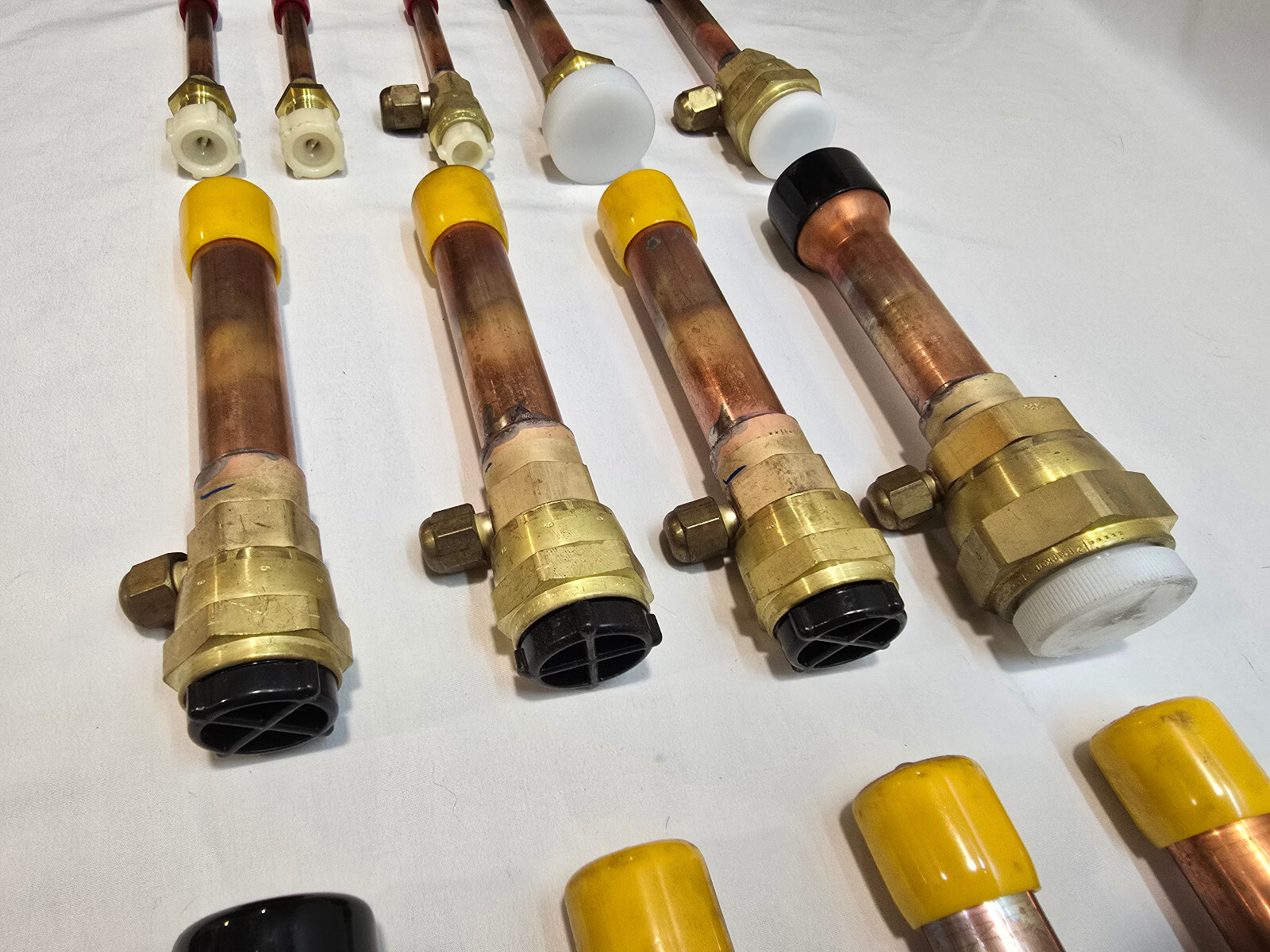 Lot 13x Parker Legris Quick Connect Stub Tubes Brass Copper HVAC Service Tools