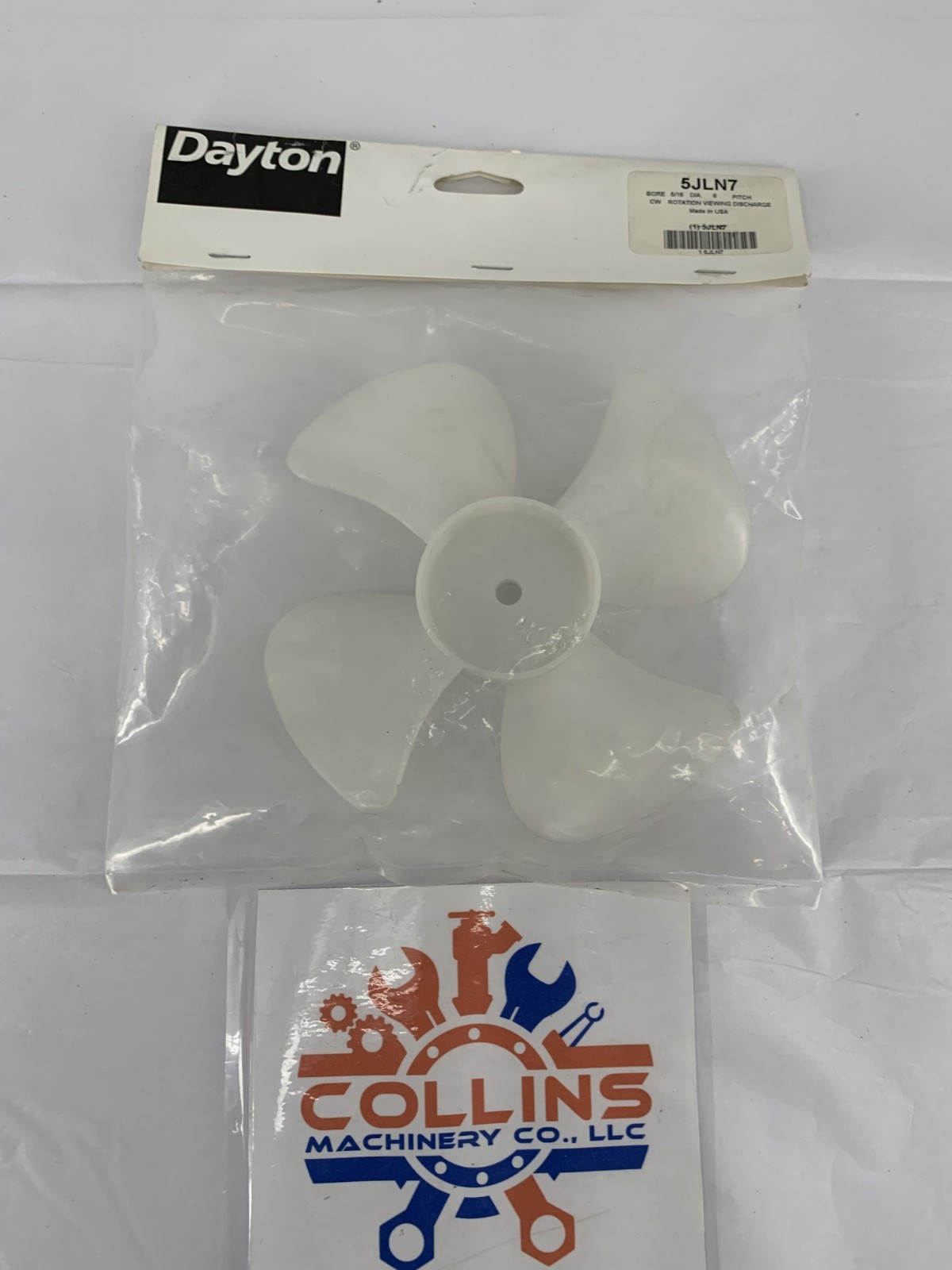 Dayton 5JLN7 4-Blade Plastic Propeller Fan Blade 6″ Diameter 5/16″ Bore Diameter