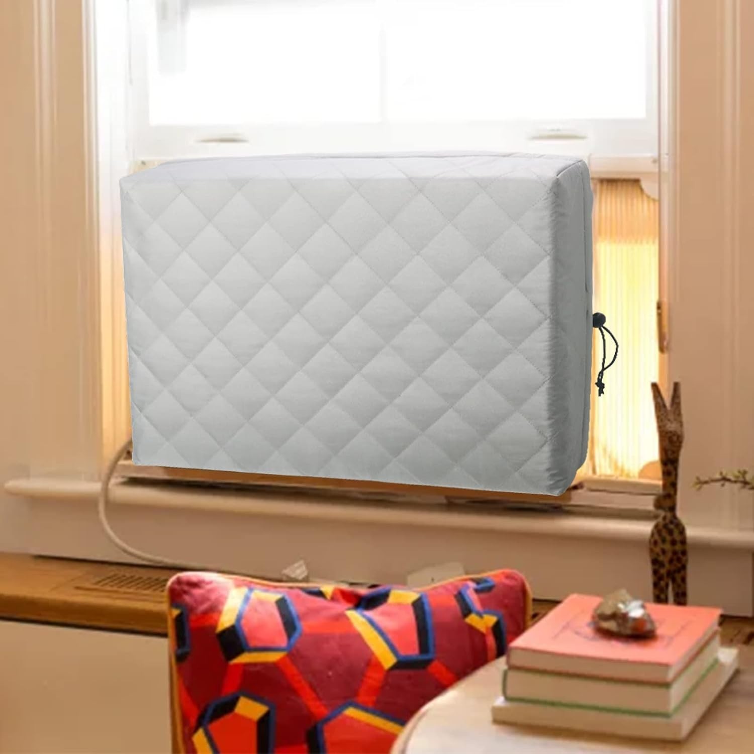 HOXHA 2 Pack Indoor Air Conditioner Cover for Window 21 x 15 x 3.5 inches
