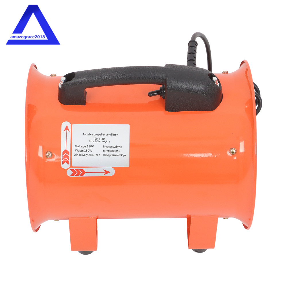 8″ Utility Blower Fan Exhaust Fan Ventilation Fan Portable 180W 900CFM 3450RPM