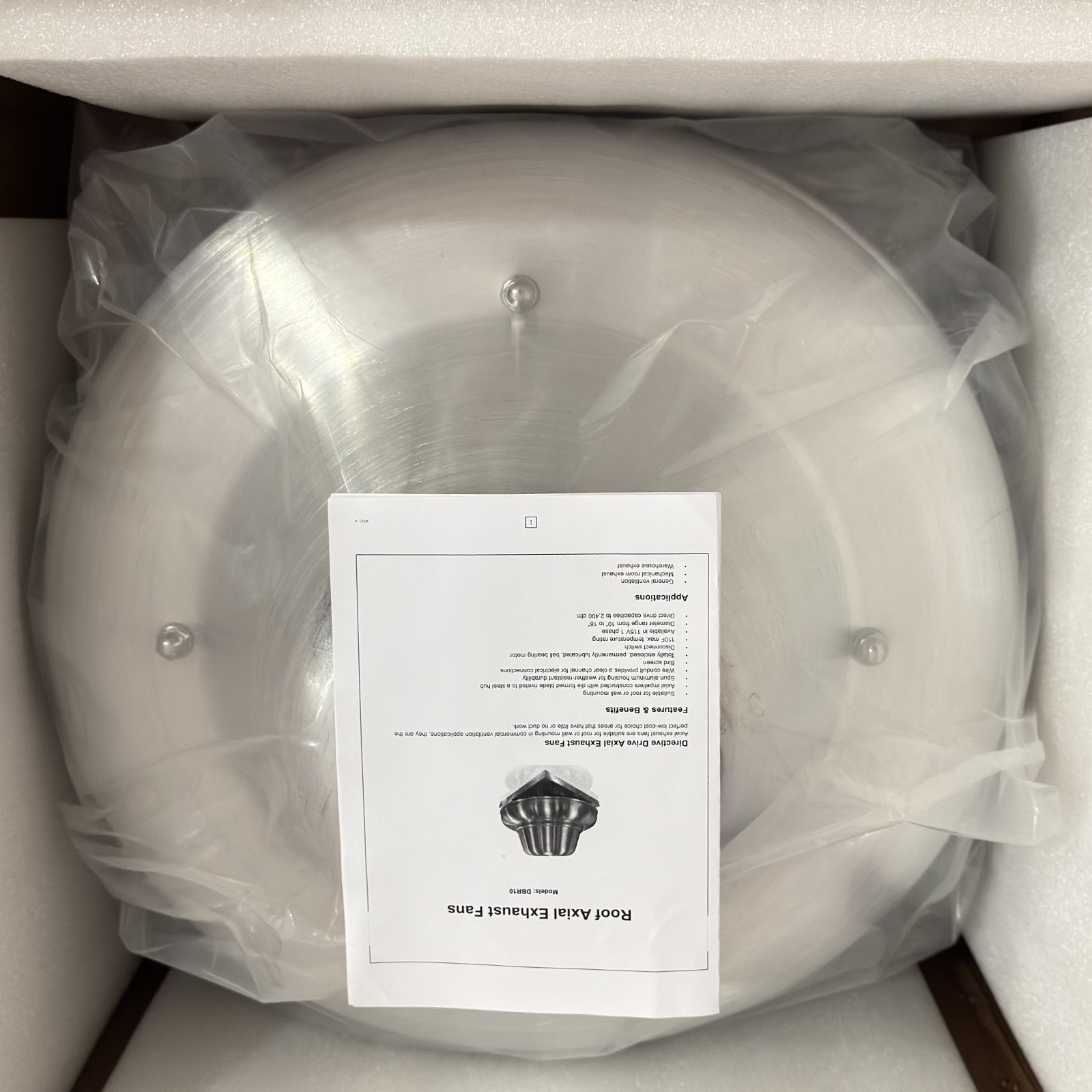 Direct Drive Centrifugal Downblast Roof Mounted Exhaust Fan 19″ Base Industrial