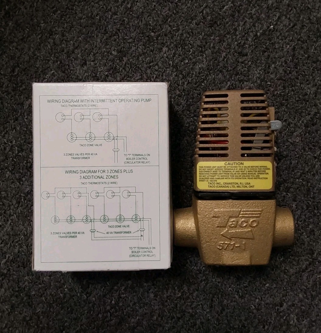 TACO GOLD SERIES 571-1 Zone Valve 2 Way 3/4” Sweat 24 Volt PSI New AB