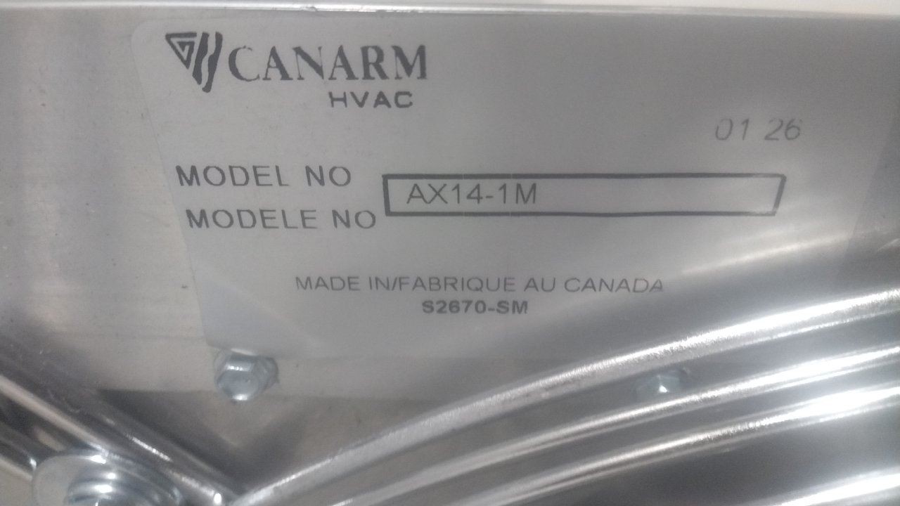 Canarm AX14-1M 1/3 HP 1770 RPM 230/460VAC 14 In Blade Diameter Exhaust Fan