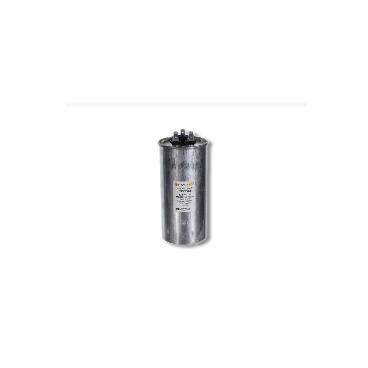 Titan Pro 80+5 MFD 440 V Round Run Capacitor TRCFD805