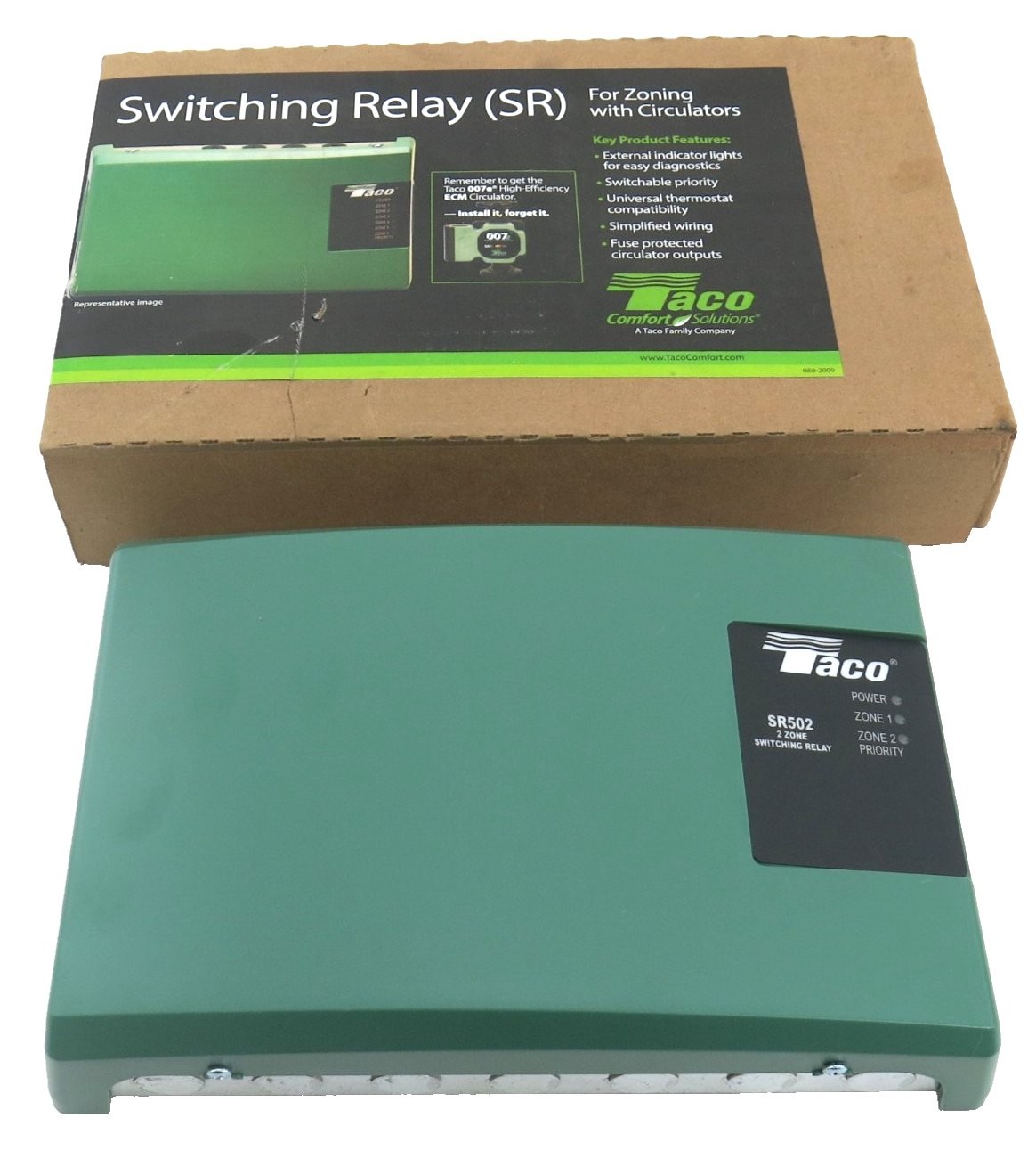 Taco SR502-4 Switching Relay 2-Zone With Circulators 120VAC 15A New In Box
