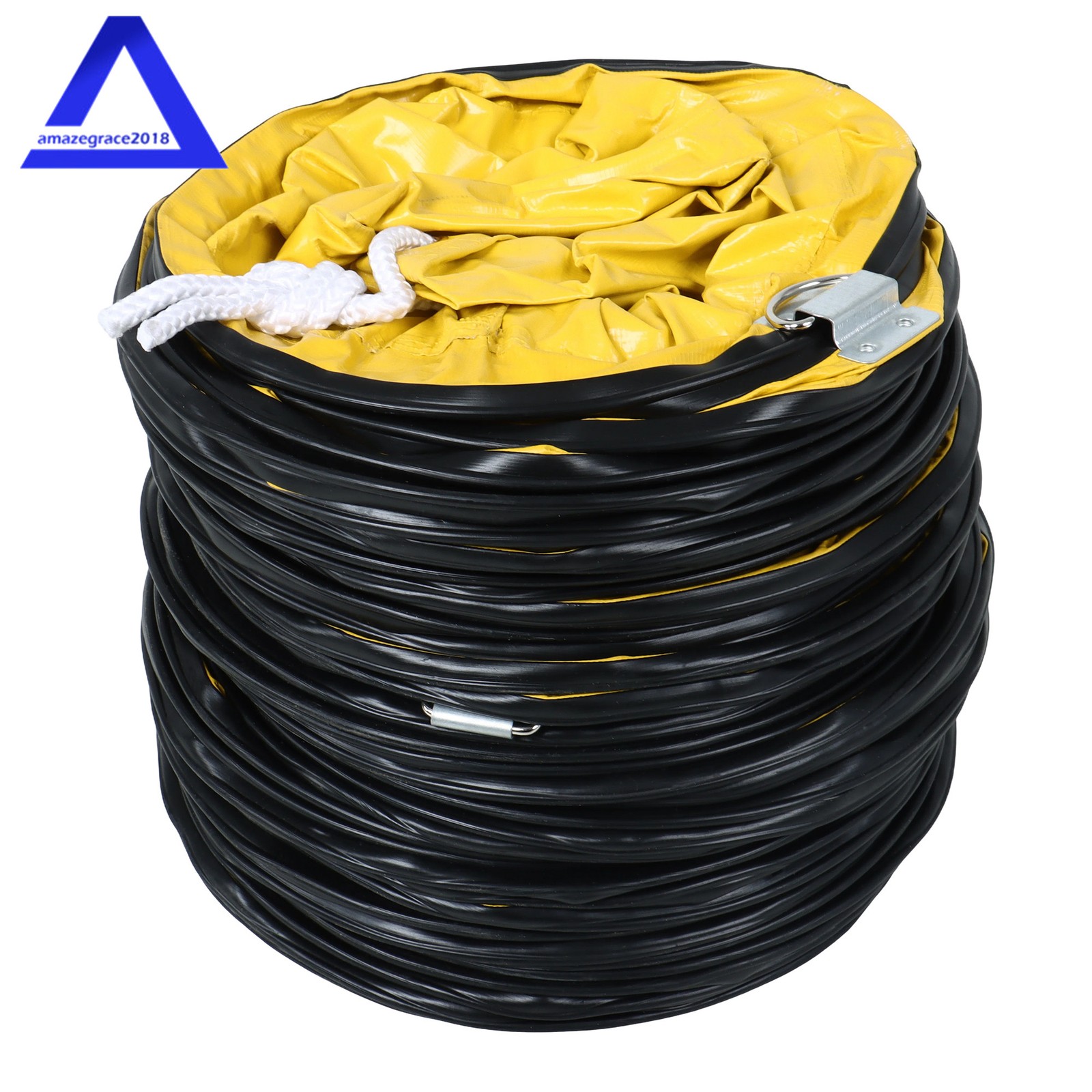 PVC Flexible Duct Hose for Ventilator Blower Fan w/ Rope & D-Ring 8″ × 25FT