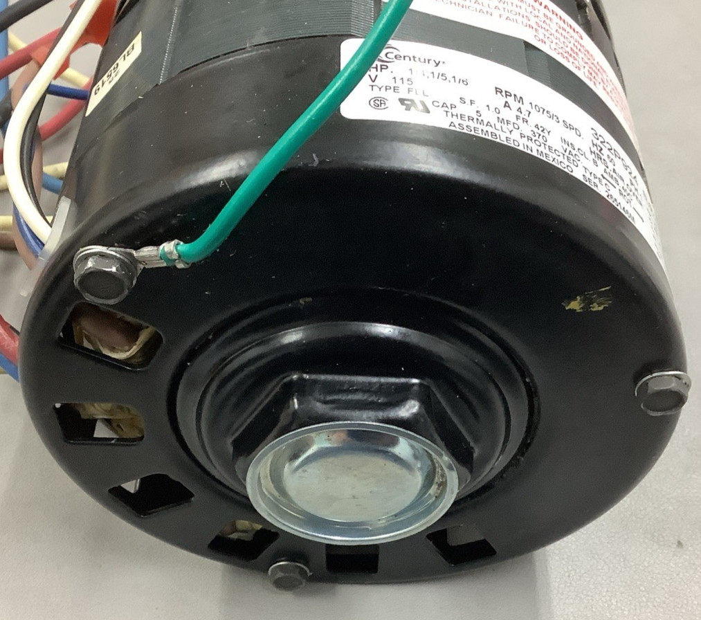 Century BL6519 1/4, 1/5, 1/6HP 1075RPM 3-Speed 115V AC Blower Motor (R106)