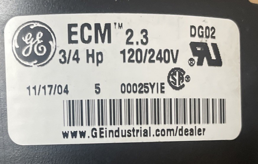 GE DG02 Module only for MOT11512 D341314P58 3/4HP 115V CCW