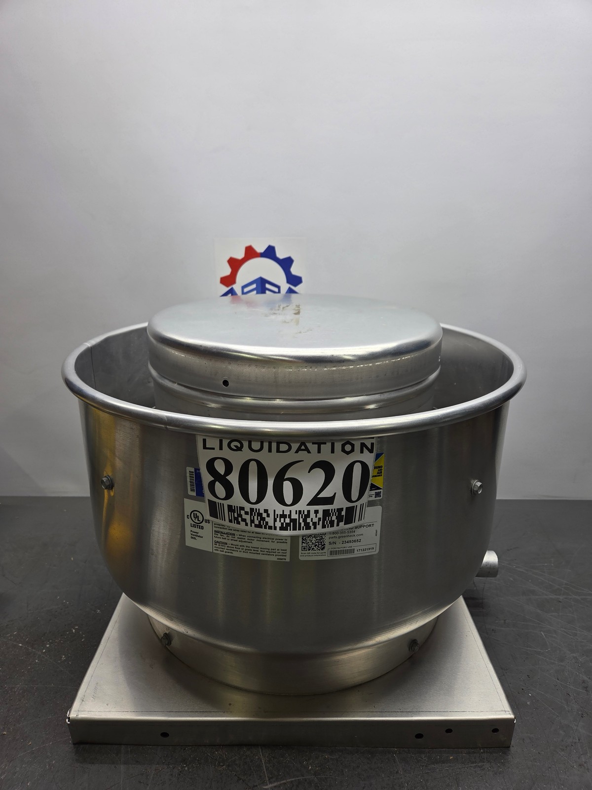 Greenheck / CUE-095-6-V6-1-19-X / 115V / Centrifugal Downblast Exhaust Fan