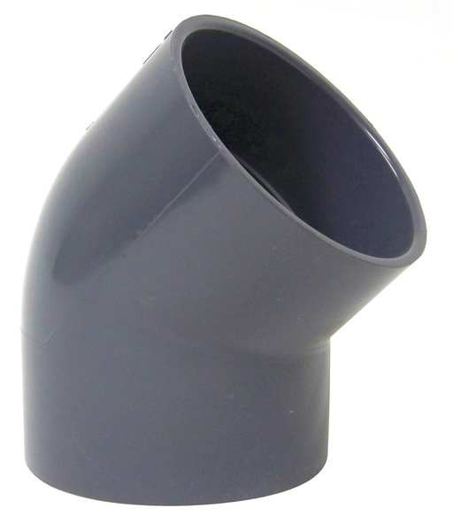 Plastic Supply Pvced04 45 Degree Elbow, 4 In Duct Dia, Type I Pvc, 7-1/8″ L