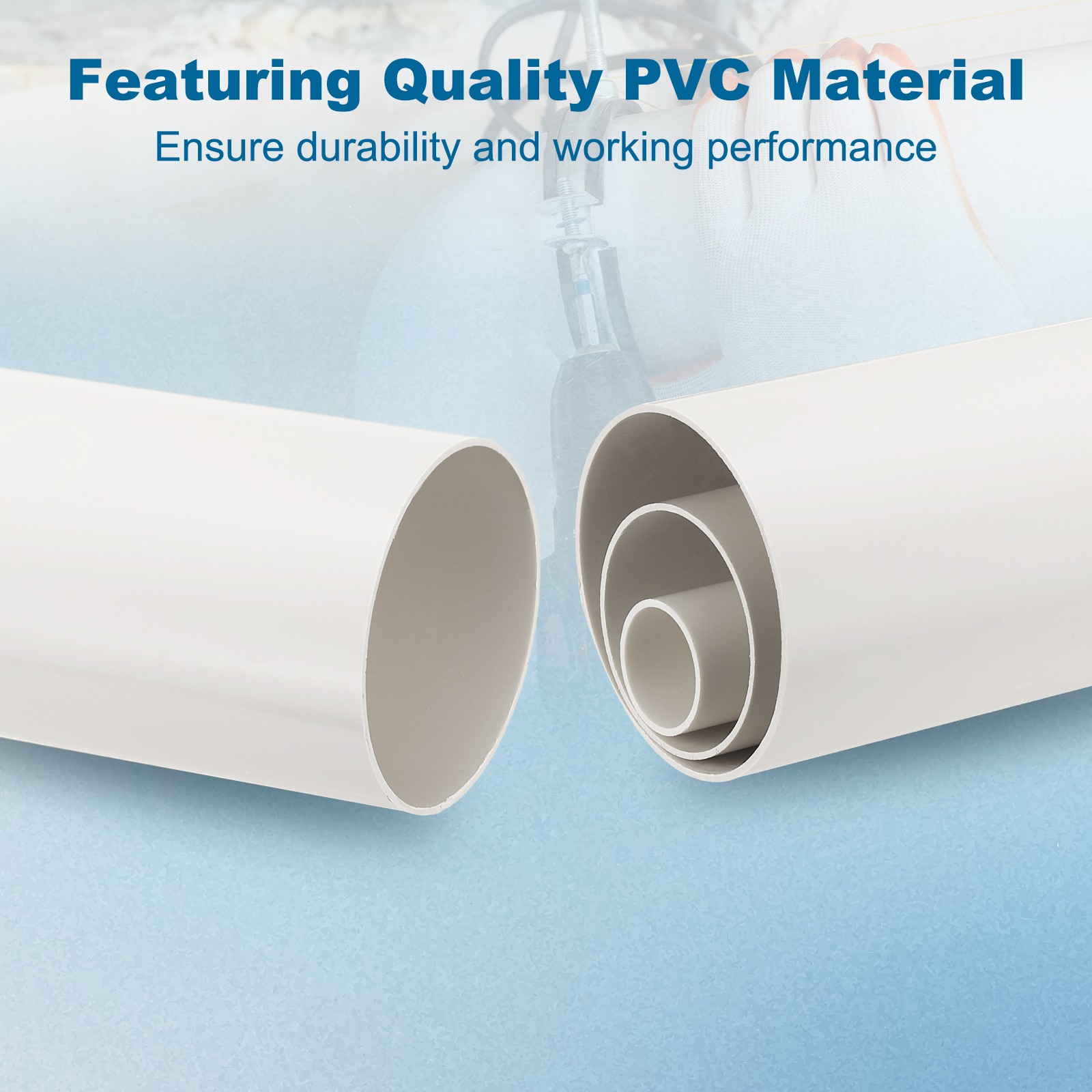 50mm/2″ Round Ventilation Duct, 2Pcs 4″ Long Rigid Ducting Pipe Connector