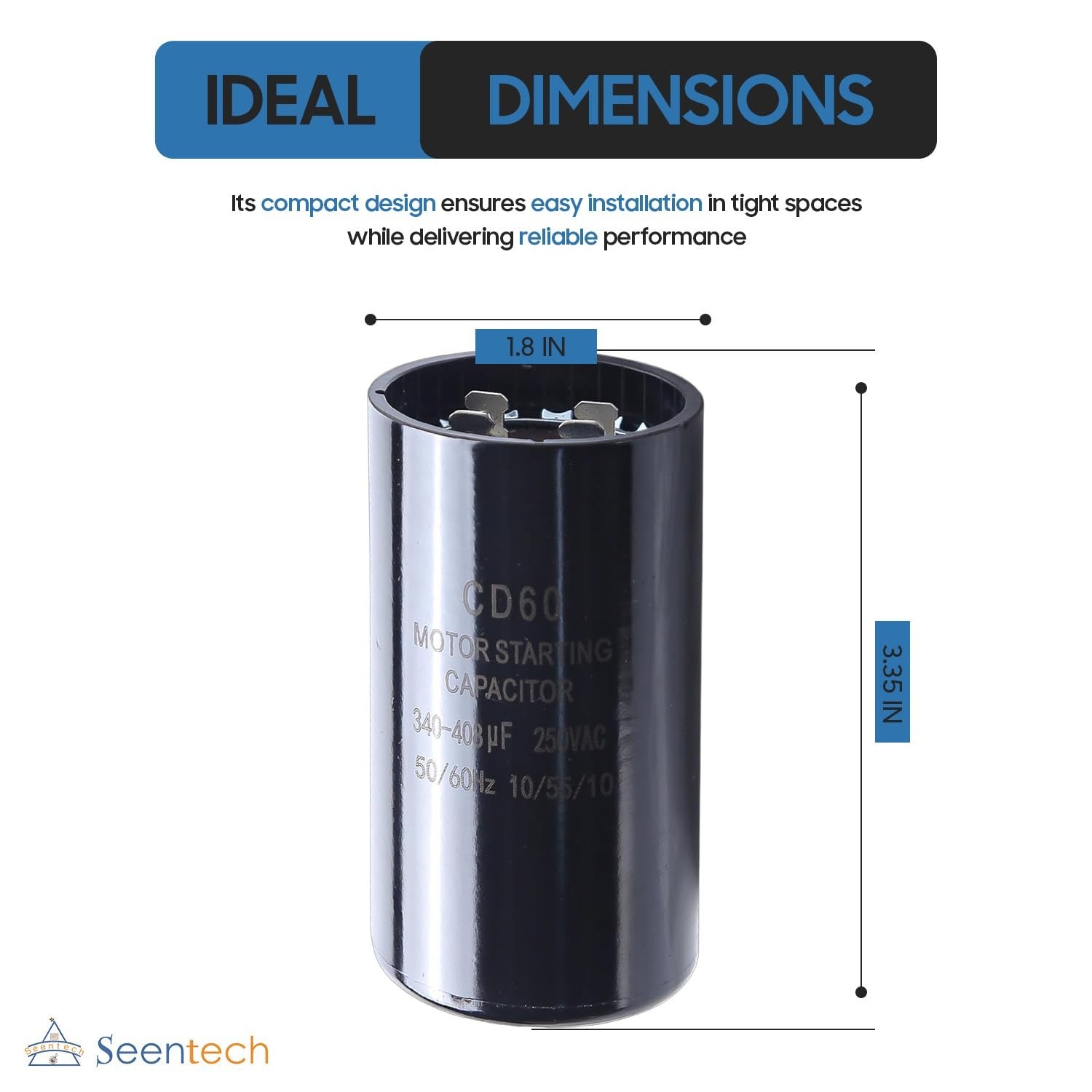 Reliable 340-408 uf Motor Start Capacitor 220-250V with Enhanced Safety Features
