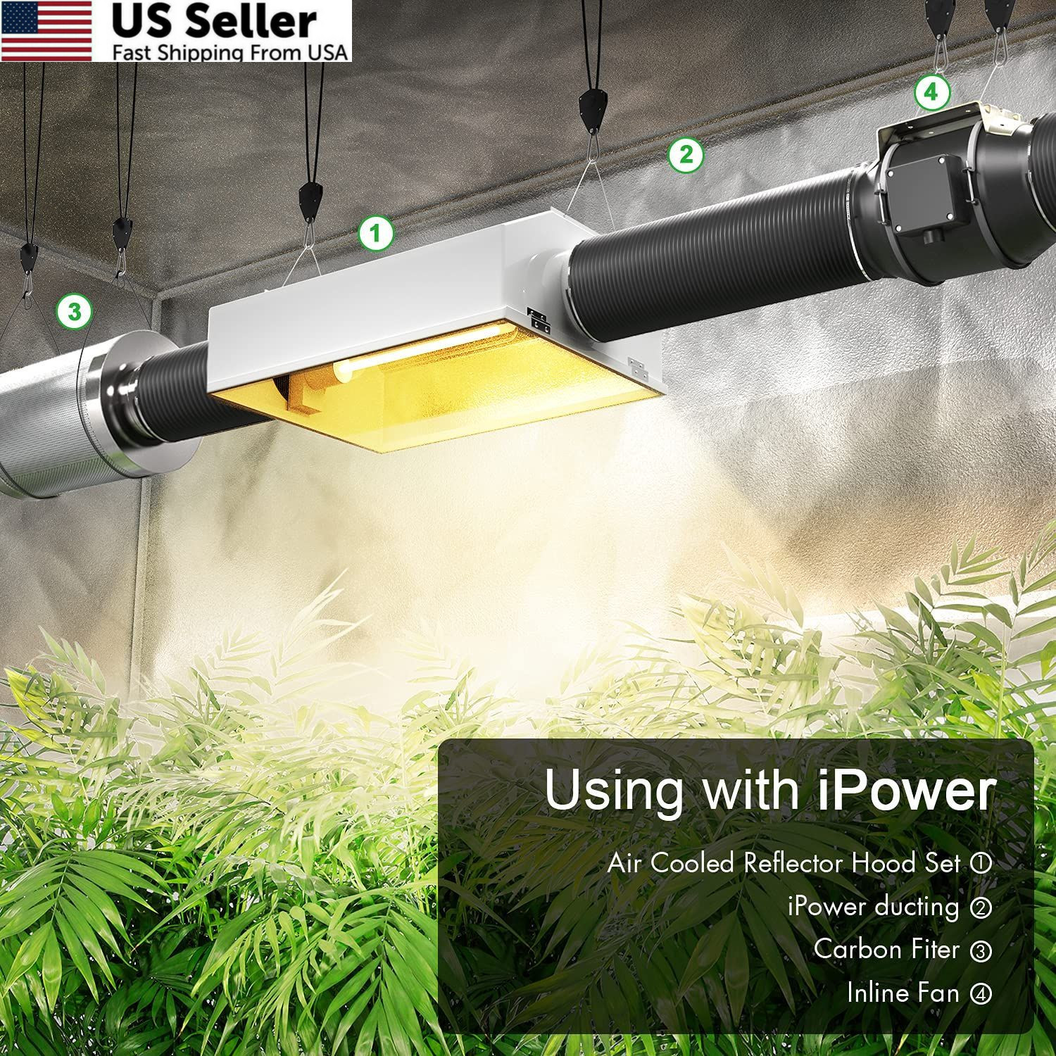 iPower Flexible 3 Inch 8 Feet Aluminum Ducting 4 Layer PVC 3 in 8ft, Gray