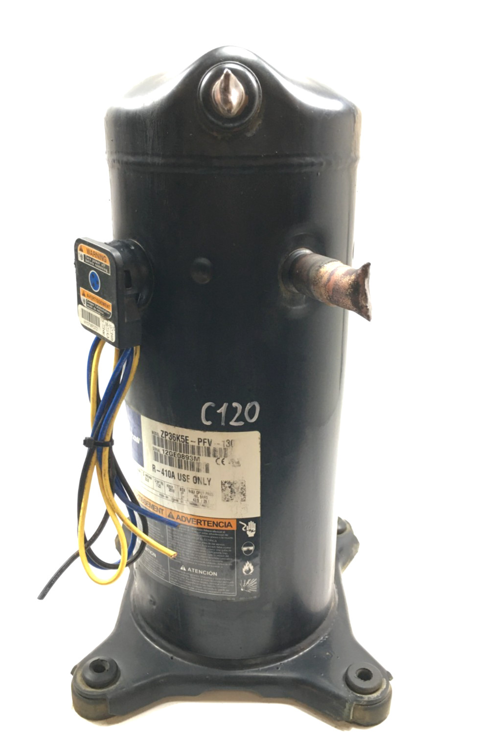 COPELAND Scroll ZP36K5E-PFV-130 36,000 BTU 230V 1PH 60HZ R-410A only! used #C120