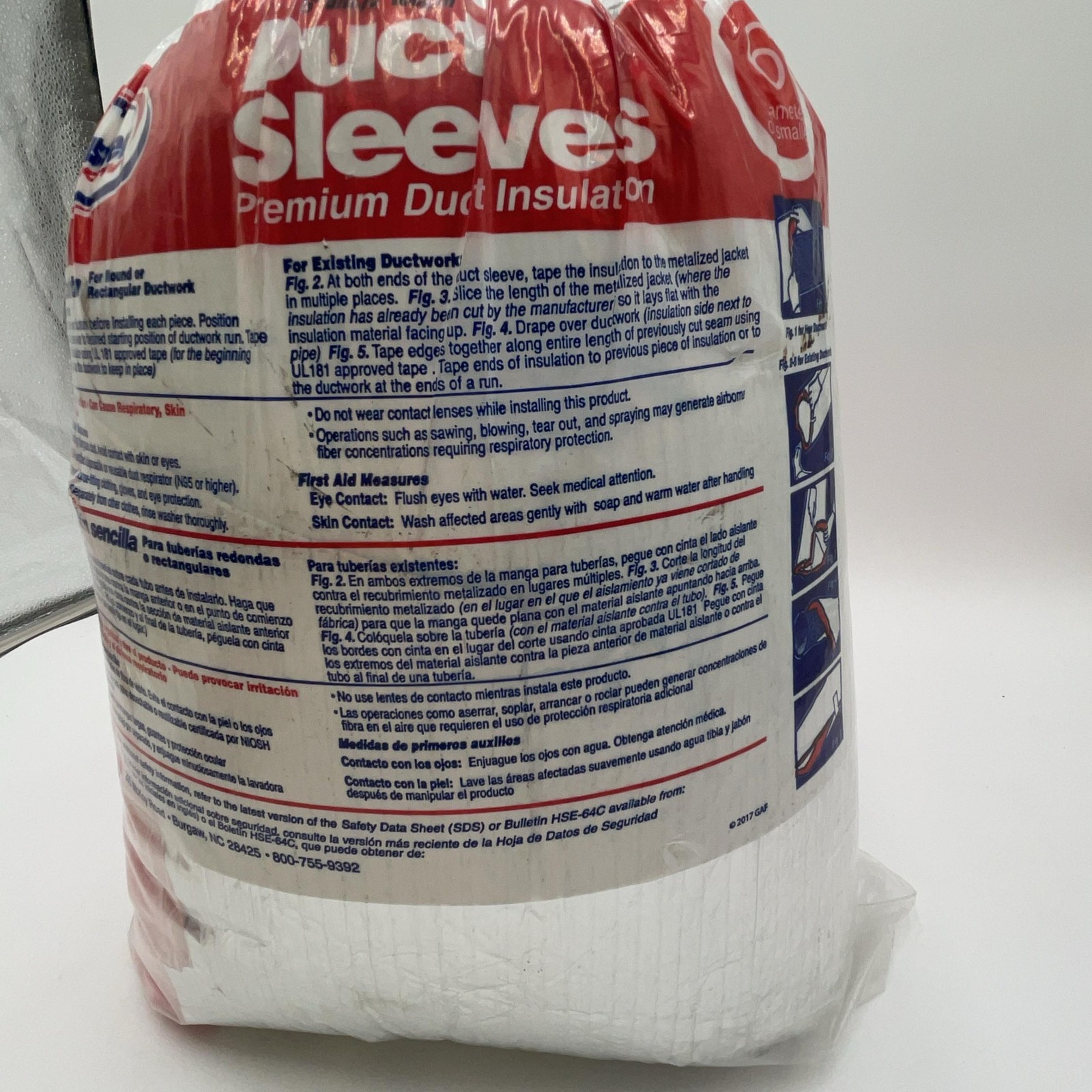 Imperial INSLV6R8 Duct Sleeve 6 In X 5 Ft R-8 Flexible Insulated HVAC New