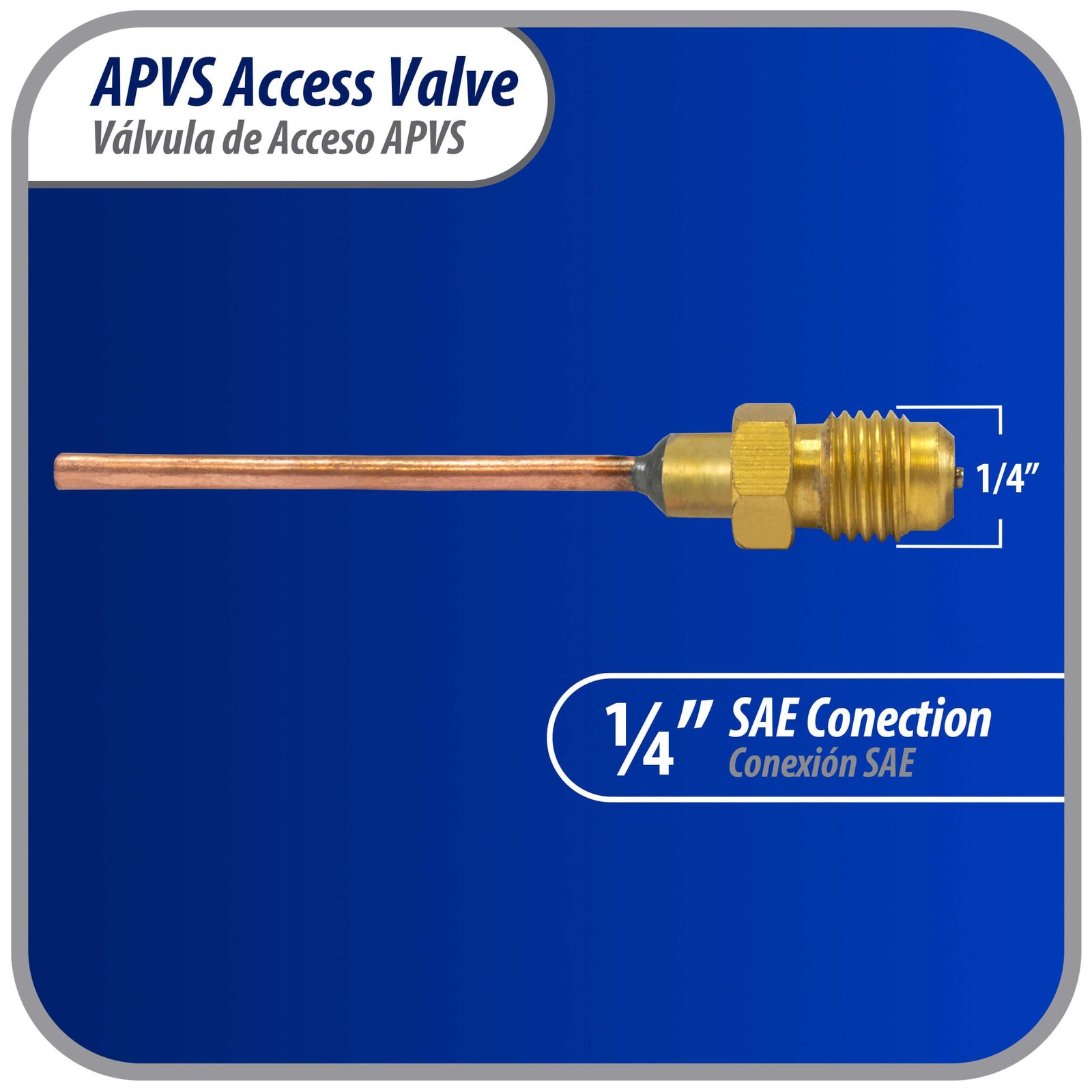 Appli Parts APVS-14182 1/4 in SAE Access Schrader Valve x 1/8 ODF x 2 in Copper