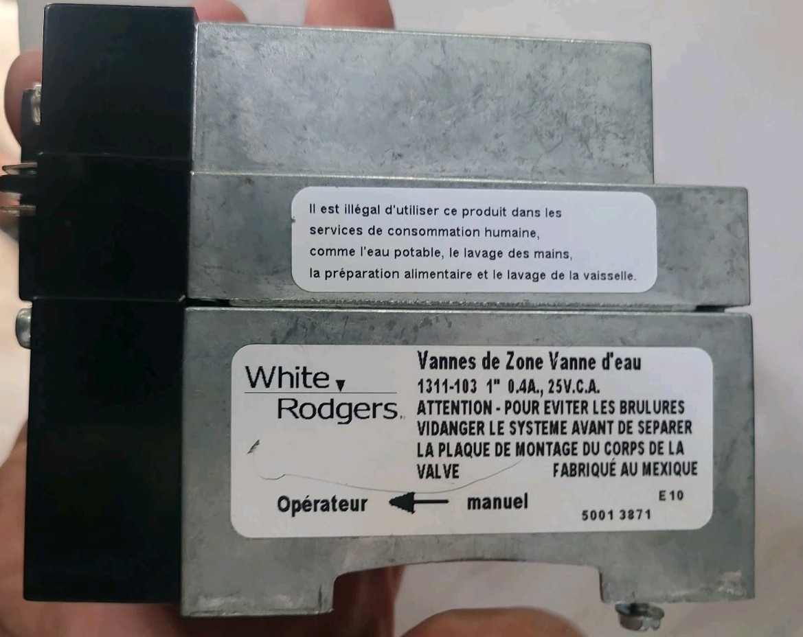White-Rodgers 1311-103 Brass Hydronic Zone Flow Water Valve – Incomplete