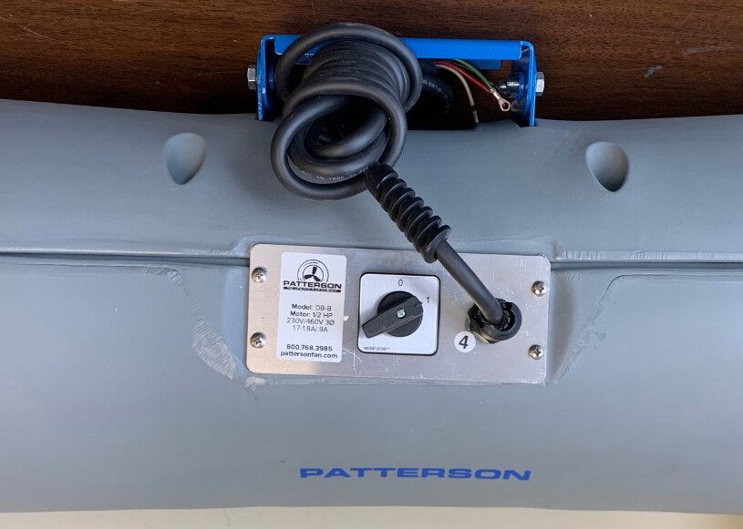 PATTERSON DB-B STANDARD DUTY INDUSTRIAL CEILING FAN, 460 VAC, 55KR40, NEW!