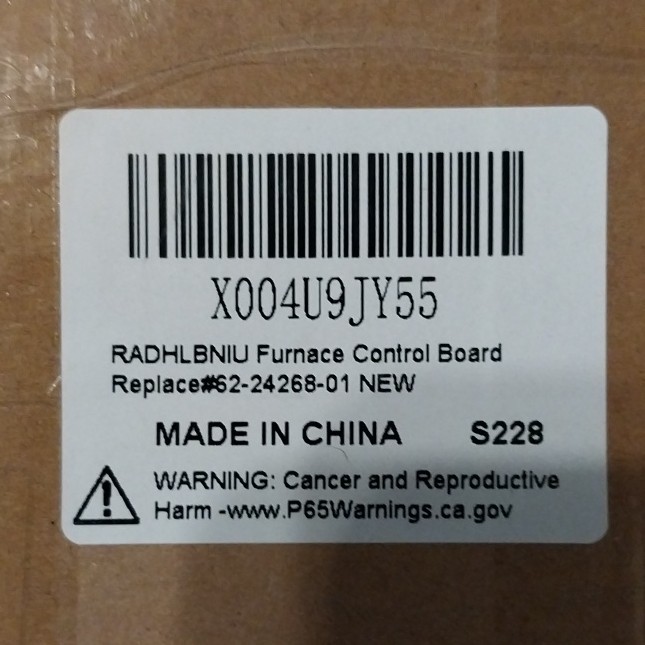 RADHLBNIU Furnace Control Board S228-925A 62-24268-01 0.3A 24/115VAC Electric