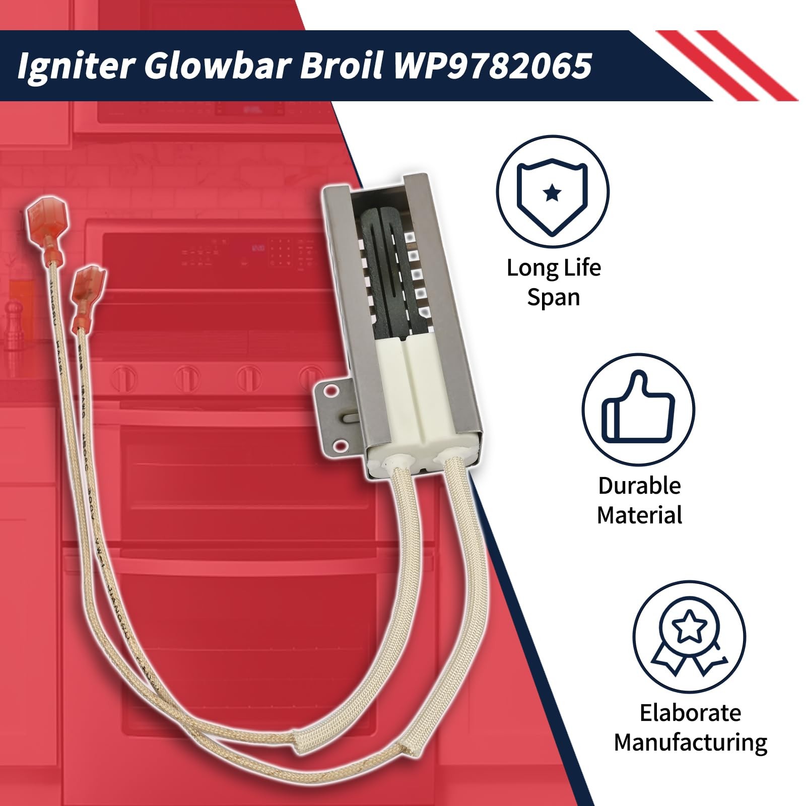 Promrmr Igniter Glowbar Broil WP9782065 Fit for Whirlpool WP9782065, Silver