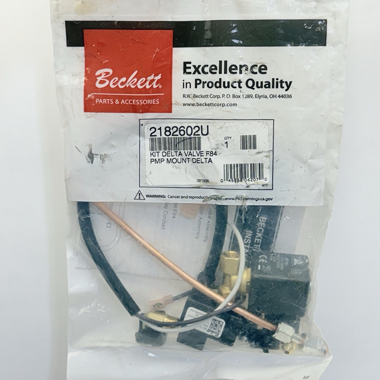BECKETT DELAY SOLENOID OIL VALVE KIT 2182602U