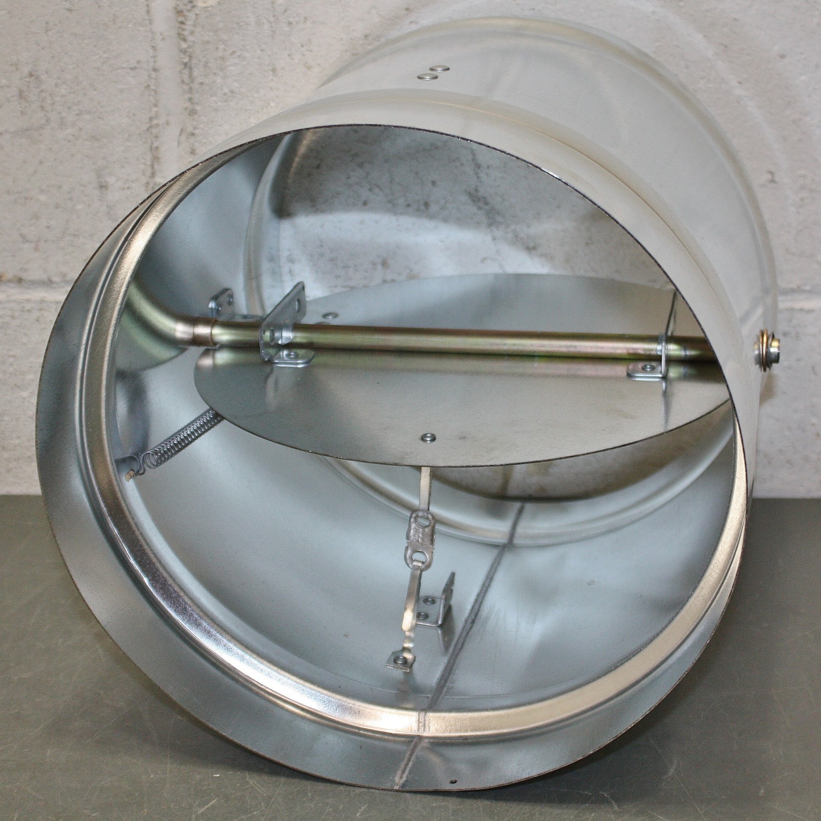 Dayton Fire Damper 2TFZ8, 12″ Diameter Duct, Butterfly, 90 min, Galvanized Steel