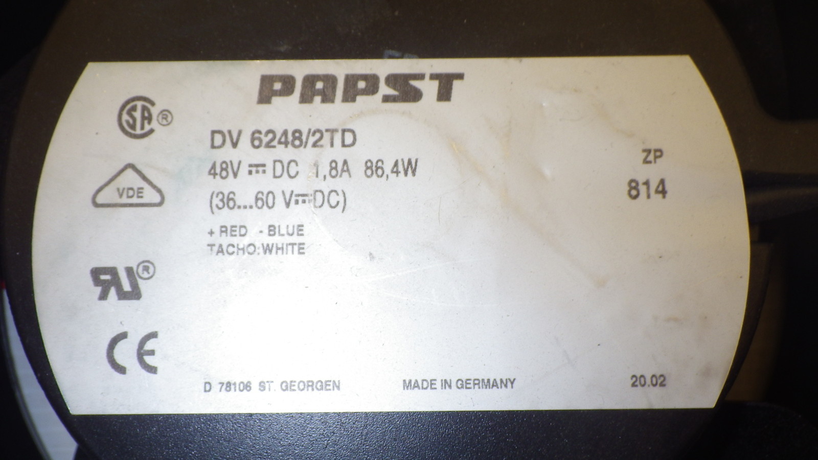 PAPST DV6248/2TD 48V FAN