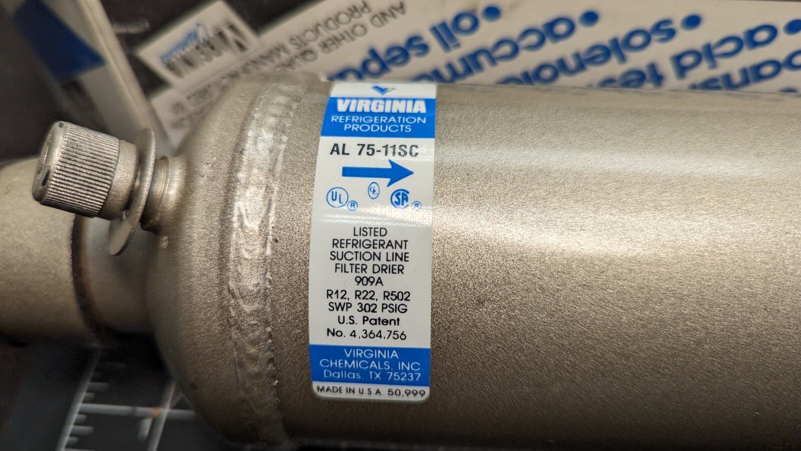 AL75-11SC KMP 1 3/8” ODF Solder Suction Line Filter Drier Large Capacit NOS [A6]