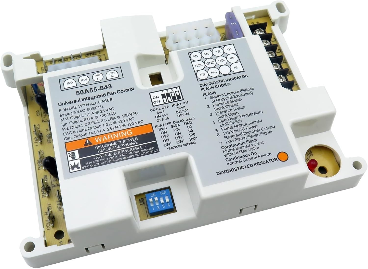 50A55-843 Furnace Control Board Furnace Suitable for White Rodgers 50A55-843
