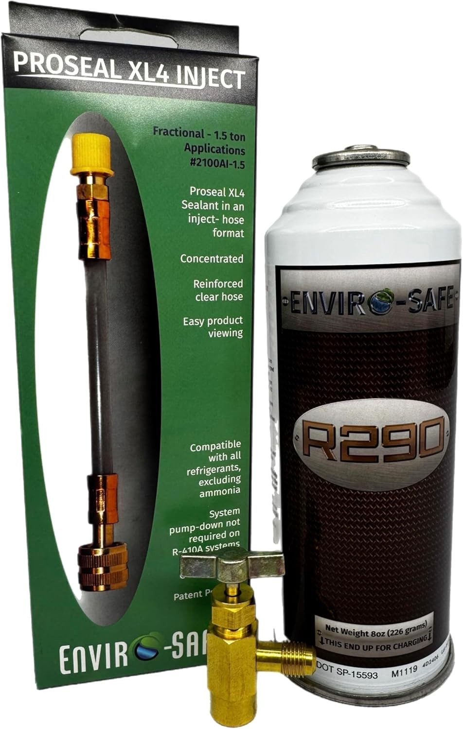ENVIRO-SAFE ProSeal XL4 Inject + R290 Refrigerant (1 Can) 8oz. + Top tap