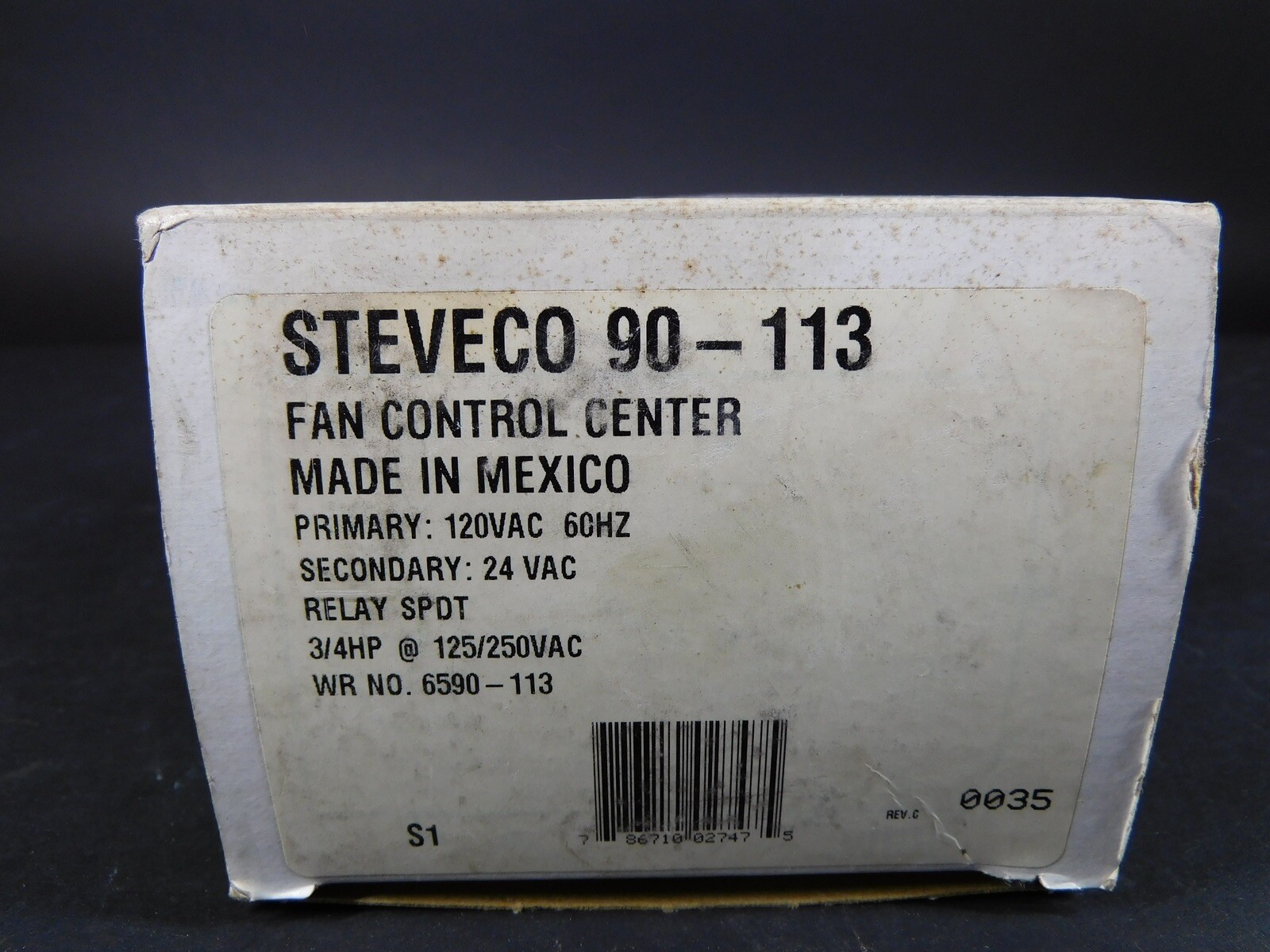 Steveco 90 -113 Fan Control Center Made In Mexico 120 Vac 60 HZ