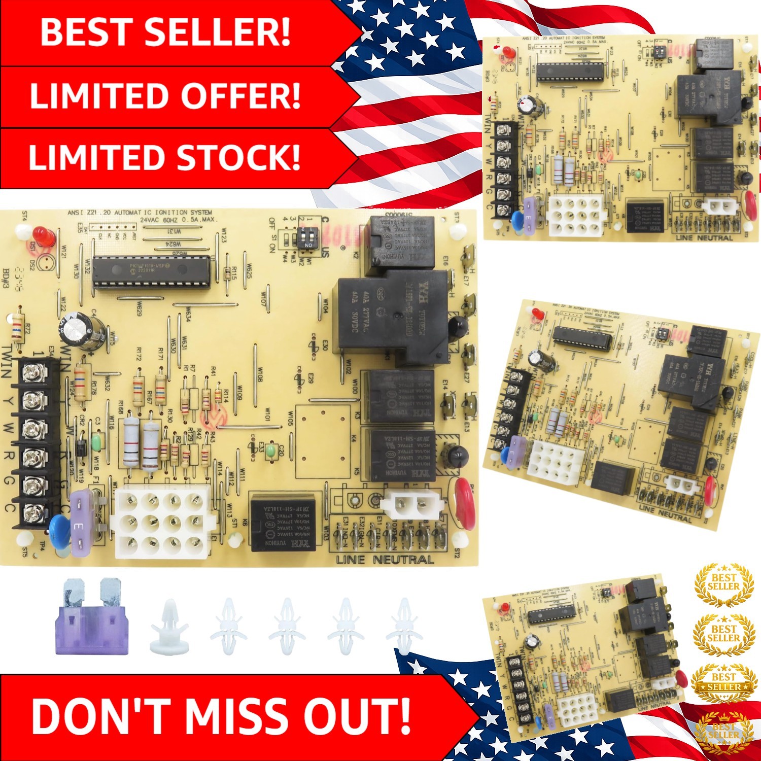 Furnace Control Board 50A55-743 – Reliable Replacement for Goodman/Amana Models