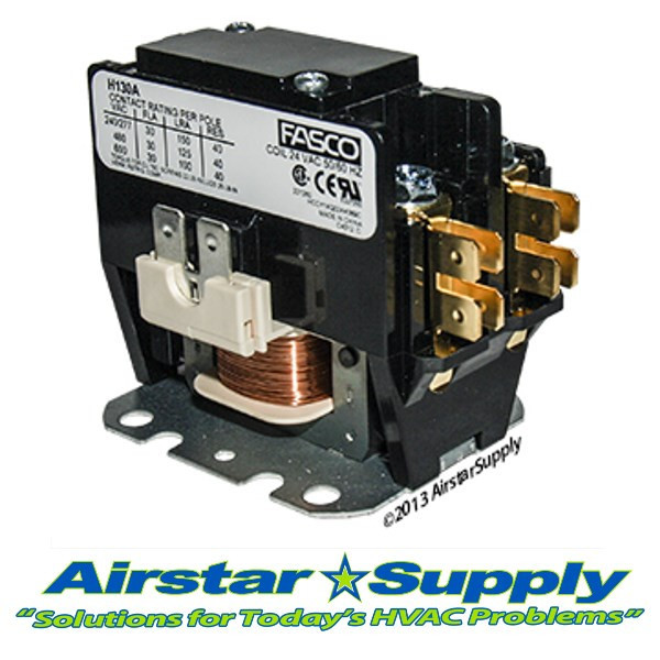 1 Pole A/C Contactor 24 VAC Coil 30FLA 40A Heavy-Duty Replacement for Tradepro