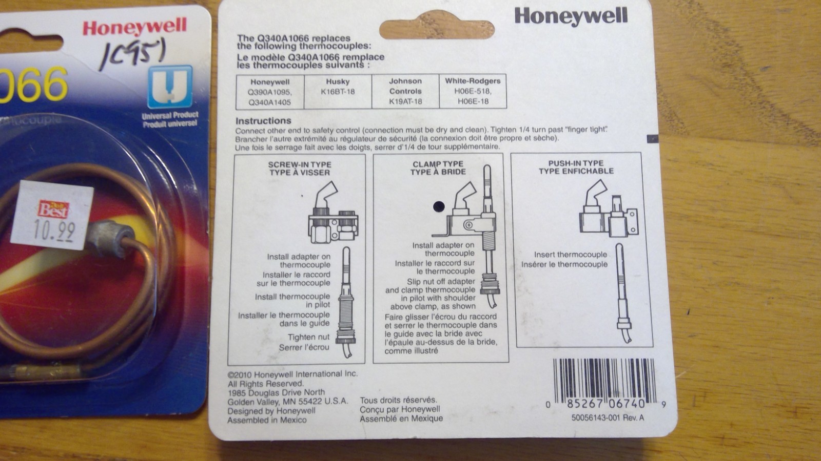 New Resideo Lot Of 2 Q340A1066 18″ Universal Thermocouple 30 mV Thermocouple