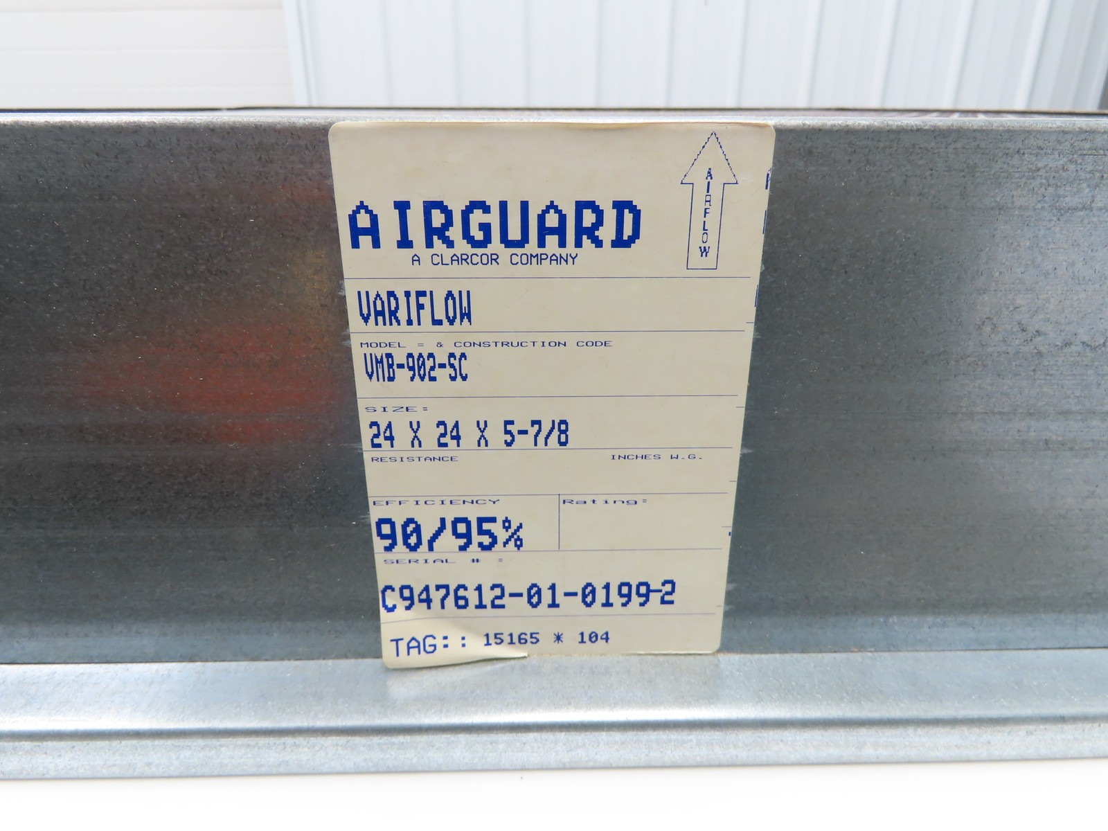 Airguard VMB-902-SC Air Filter Box Veriflow 24 X 24 X 5-7/8″ Steel MERV14 Rigid