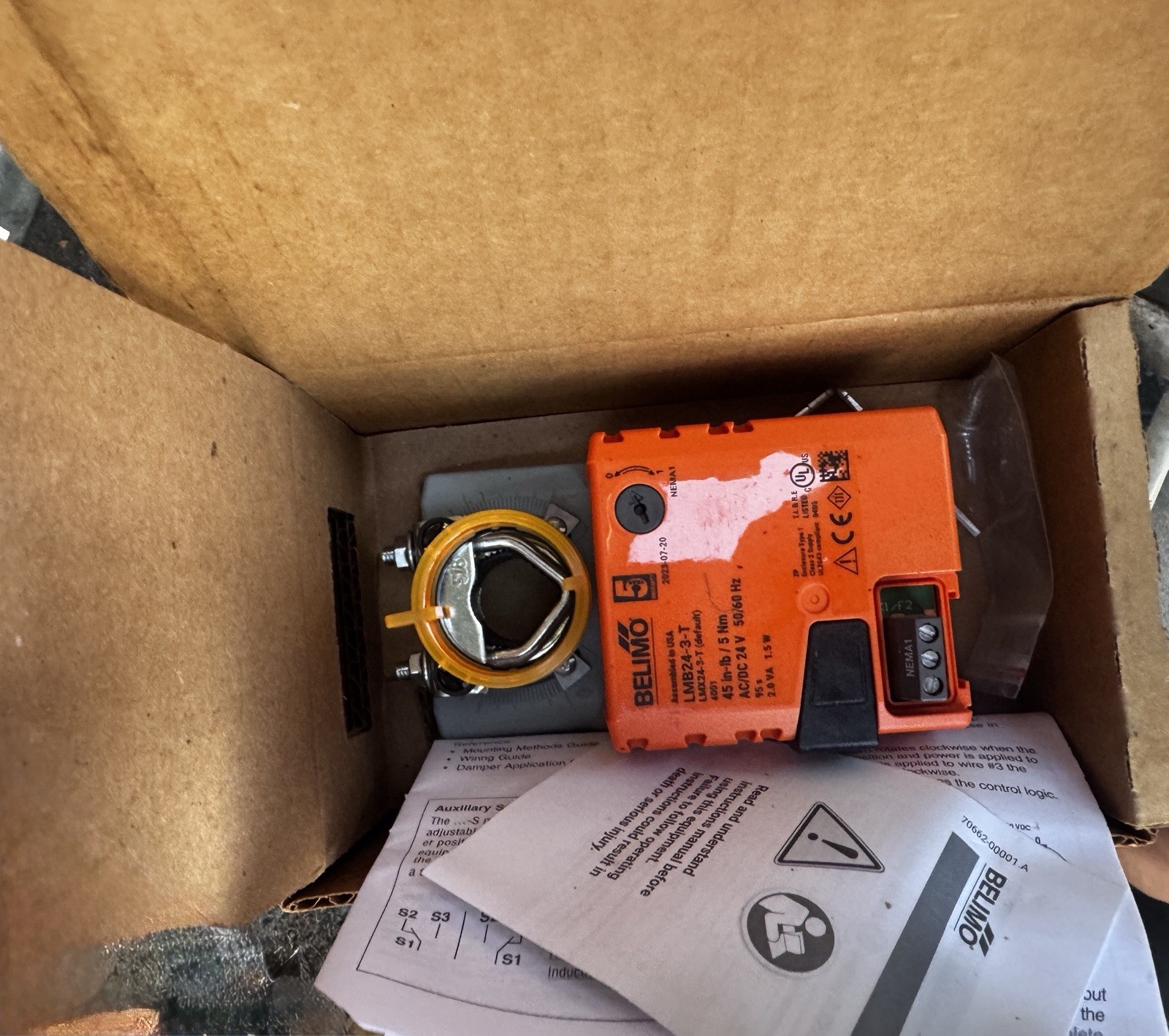 Belimo LMB24-3-T Non-Spring Return Damper Actuator 24V AC/DC 45 in-lb