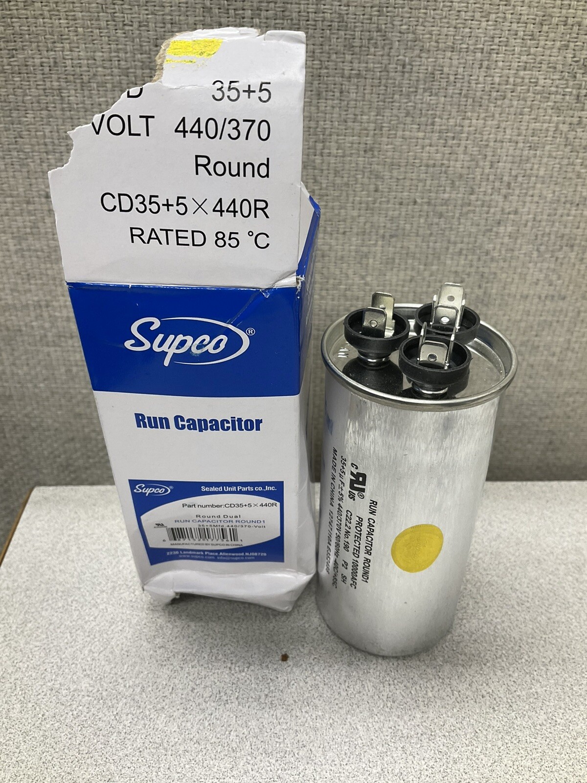 Air Conditioning HVAC Round Dual Motor Run Capacitor 35 + 5 MFD 440 Volt