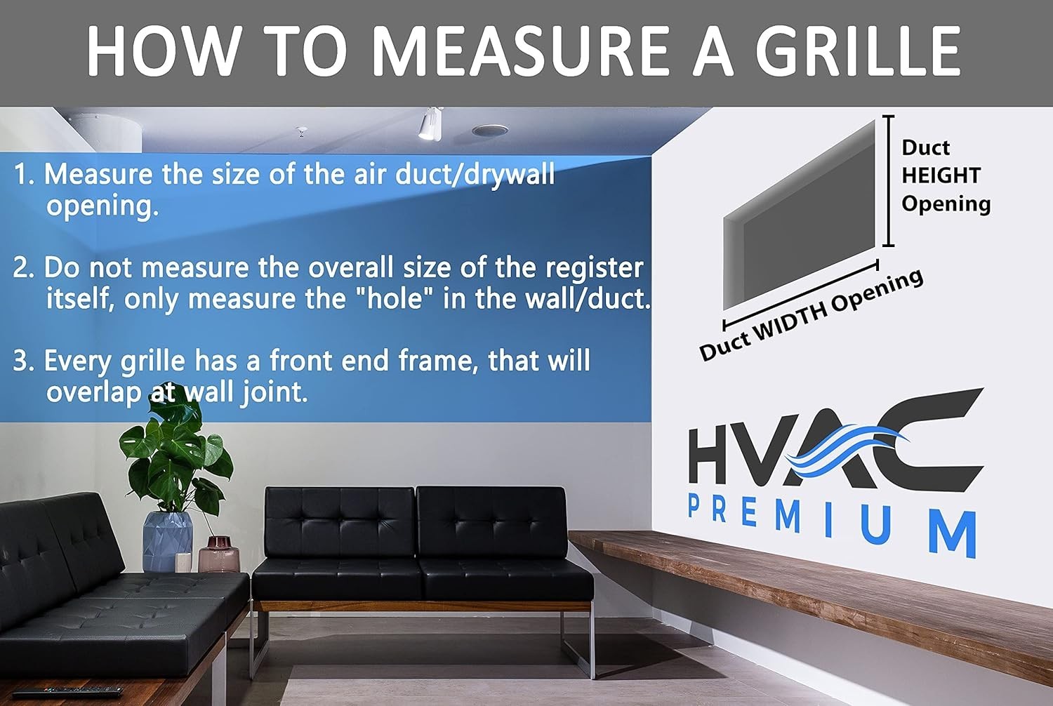HVAC Premium 16” X 8” 2-Way-Vertical AIR Supply Grille – Vent Cover & Diffuser