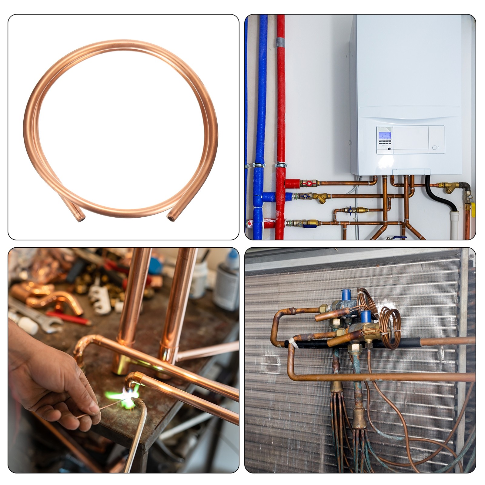 Copper Tube 5/16” OD x 3Ft Refrigeration Flexible Pipe Seamless Hollow