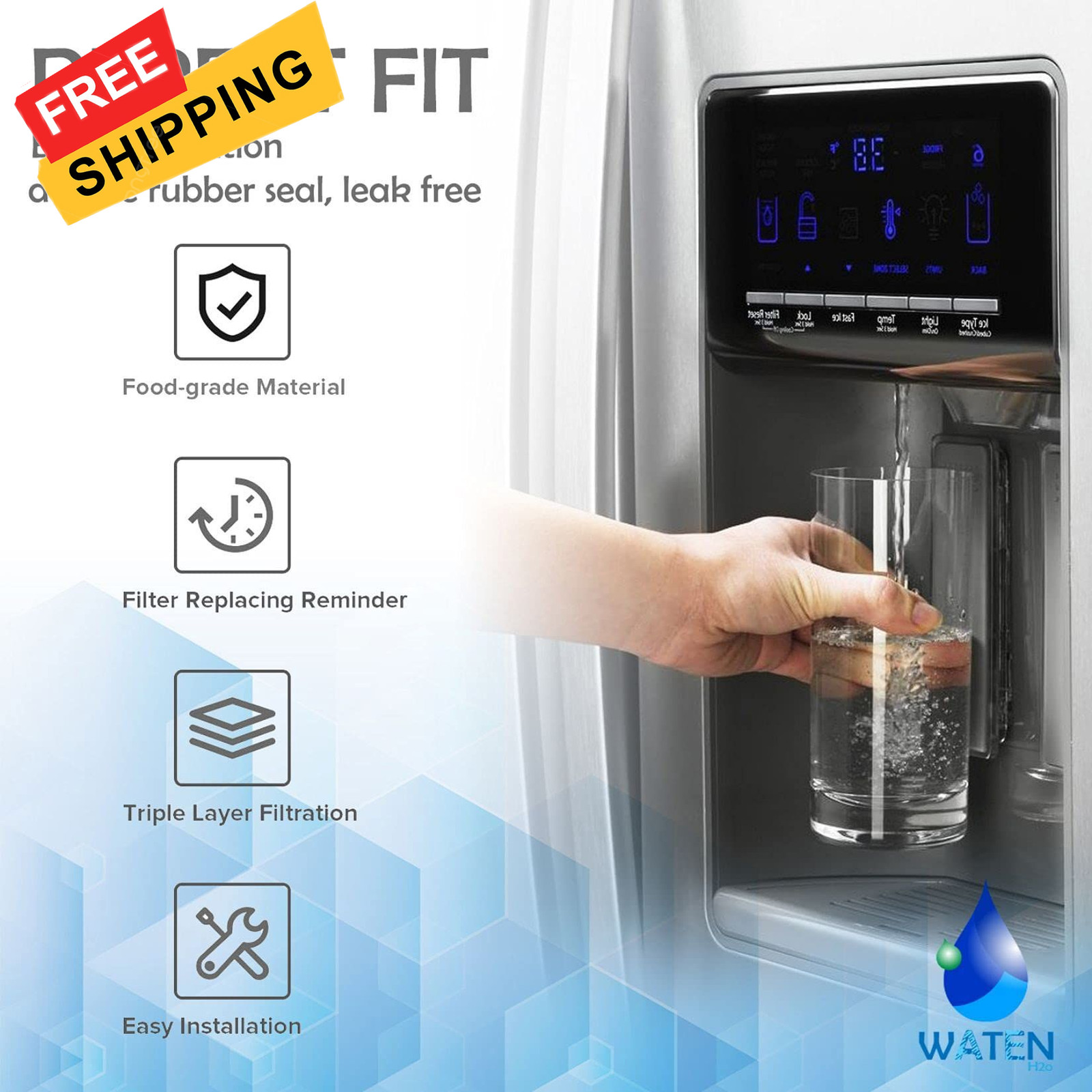Water Filter Replacement for WRS325SDHZ, WRS325SDHZ08, Whirlpool White