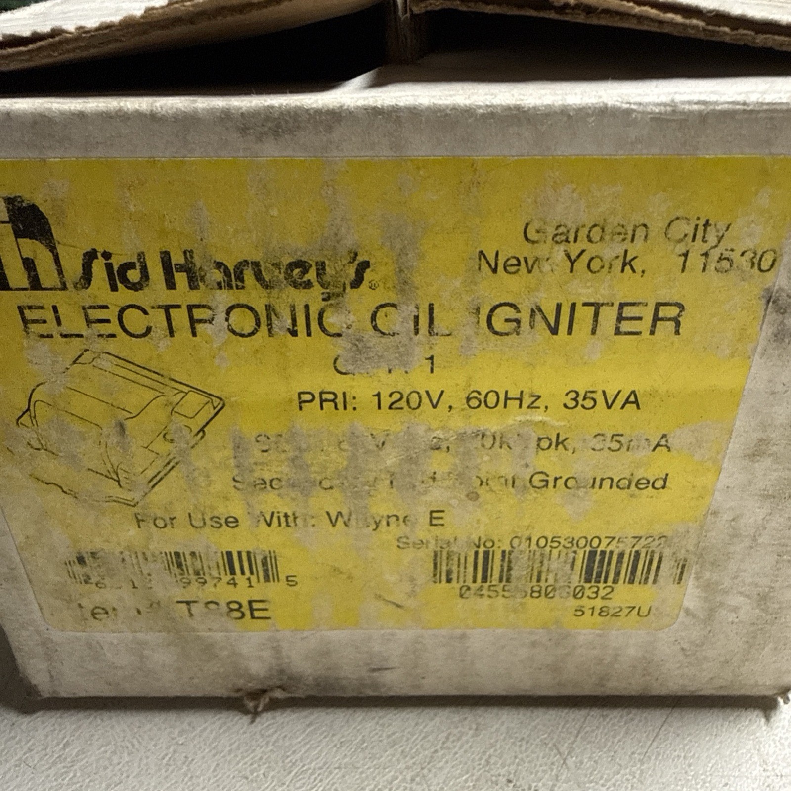 NEW SID HARVEYS Wayne E T88E T88 Oil Burner Ignition Transformer
